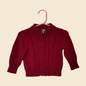 Infant Boy's Cherokee zip up Cable Knit sweater Size 9M